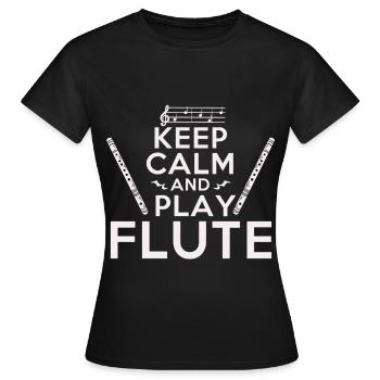 Flöten - Frauen T-Shirt - Schwarz - Vorne - AI Model Female 172 dark (172cm)