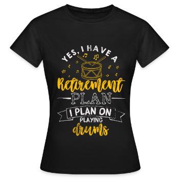 Drum Drumsticks Cool Cadeau Batteur - T-shirt Femme - noir - Devant - AI Model Female 172 dark (172cm)