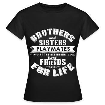 Frère et soeur - T-shirt Femme - noir - Devant - AI Model Female 172 dark (172cm)