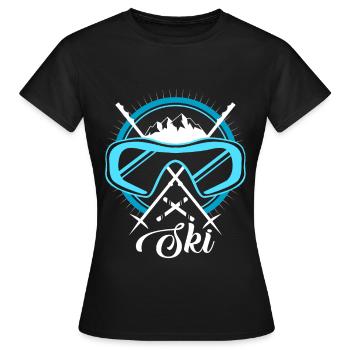 Skifahren - Frauen T-Shirt - Schwarz - Vorne - AI Model Female 172 dark (172cm)