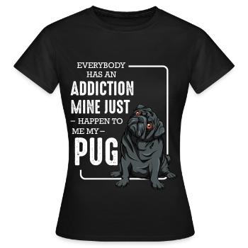 Mops - Frauen T-Shirt - Schwarz - Vorne - AI Model Female 172 dark (172cm)
