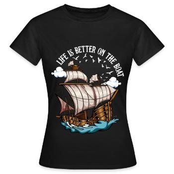 navigation à voile - T-shirt Femme - noir - Devant - AI Model Female 172 dark (172cm)