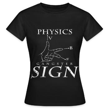 physicist - Women's T-Shirt - black - Front - AI Model Female 172 dark (172cm)