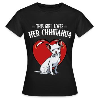 Chihuahua - T-shirt Femme - noir - Devant - AI Model Female 172 dark (172cm)