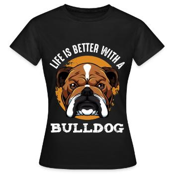 Bulldogge - Frauen T-Shirt - Schwarz - Vorne - AI Model Female 172 dark (172cm)