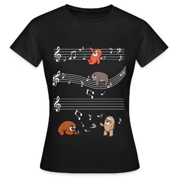 sloth - Women's T-Shirt - black - Front - AI Model Female 172 dark (172cm)