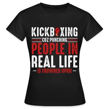 Kickboxing - Frauen T-Shirt - Schwarz - Vorne - AI Model Female 172 dark (172cm)