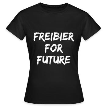 Freibier for future - Frauen T-Shirt - Schwarz - Vorne - AI Model Female 172 dark (172cm)