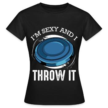 Frisbee - Women's T-Shirt - black - Front - AI Model Female 172 dark (172cm)
