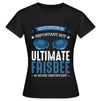 Frisbee - Frauen T-Shirt - Schwarz - Vorne - AI Model Female 172 dark (172cm)