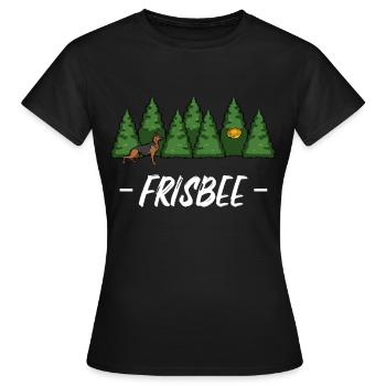 Frisbee - Frauen T-Shirt - Schwarz - Vorne - AI Model Female 172 dark (172cm)