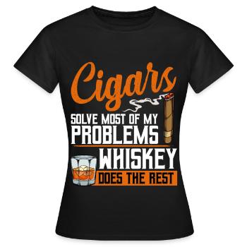 Zigarre - Frauen T-Shirt - Schwarz - Vorne - AI Model Female 172 dark (172cm)