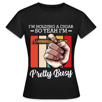 Zigarre - Frauen T-Shirt - Schwarz - Vorne - AI Model Female 172 dark (172cm)