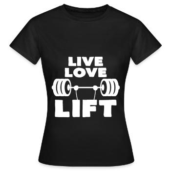 dumbbell - Women's T-Shirt - black - Front - AI Model Female 172 dark (172cm)