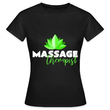 Massage - T-shirt Femme - noir - Devant - AI Model Female 172 dark (172cm)