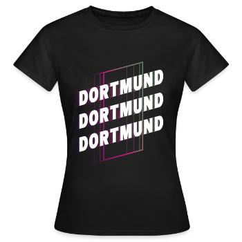 Dortmund Germany City Font Skyline Home - Women's T-Shirt - black - Front - AI Model Female 172 dark (172cm)