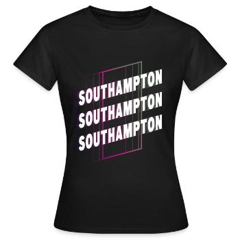 Southampton England UK Stadt Schrift Skyline - Frauen T-Shirt - Schwarz - Vorne - AI Model Female 172 dark (172cm)