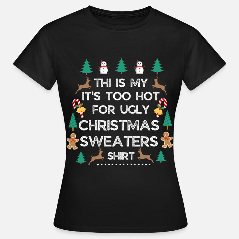 Weihnachtspullover - Frauen T-Shirt - Schwarz