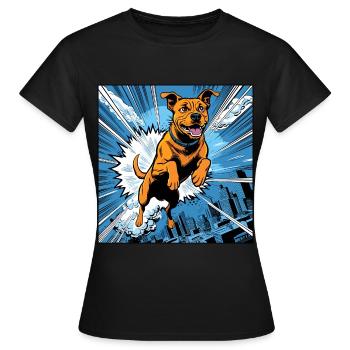 Action Hund - Frauen T-Shirt - Schwarz - Vorne - AI Model Female 172 dark (172cm)