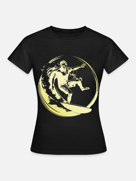 Surfer Mann - Frauen T-Shirt - Schwarz