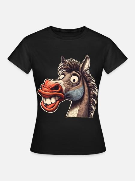 Pferd - Frauen T-Shirt - Schwarz