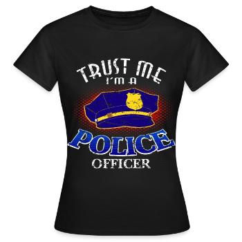 police - T-shirt Femme - noir - Devant - AI Model Female 172 dark (172cm)