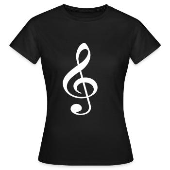 Notenschluessel Note Noten Musik Musiker - Frauen T-Shirt - Schwarz - Vorne - AI Model Female 172 dark (172cm)