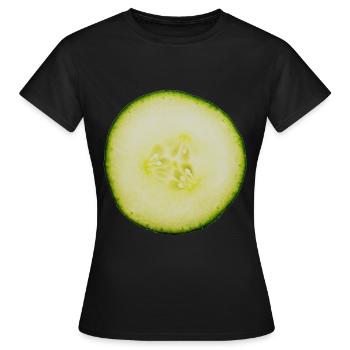 Gurkenscheibe Gurke Gurken Gemuese Veggie - Frauen T-Shirt - Schwarz - Vorne - AI Model Female 172 dark (172cm)
