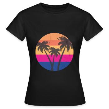 palmiers - T-shirt Femme - noir - Devant - AI Model Female 172 dark (172cm)