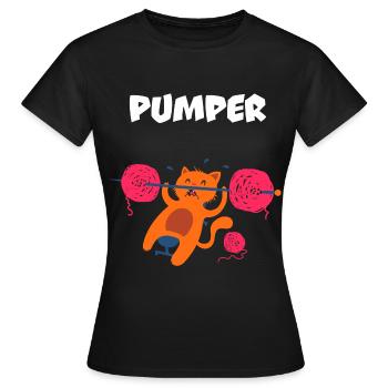 Pumper Katze - Frauen T-Shirt - Schwarz - Vorne - AI Model Female 172 dark (172cm)