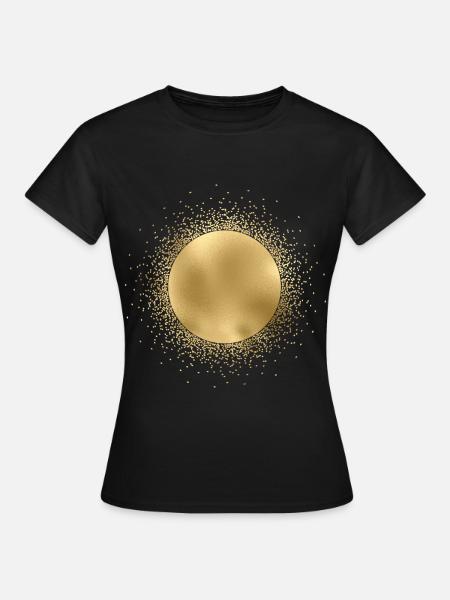 Gouden zon tarotstijl op zwart - Vrouwen T-shirt - zwart