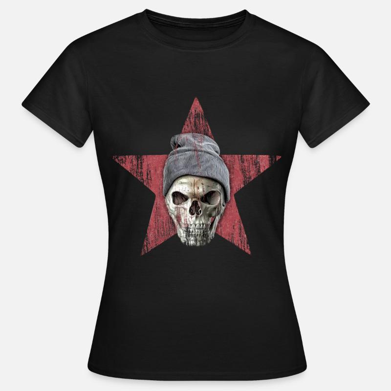 skull and red star - Women's T-Shirt - black