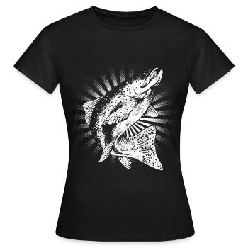 Forelle - Frauen T-Shirt - Schwarz - Vorne - AI Model Female 172 dark (172cm)