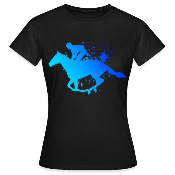 Sport équestre équitation dressage saut d'obstacles - T-shirt Femme - noir - Devant - AI Model Female 172 dark (172cm)