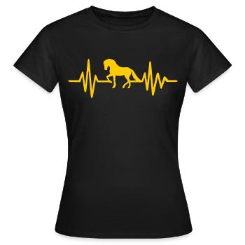 Cheval Rythme Cardiaque Équitation - T-shirt Femme - noir - Devant - AI Model Female 172 dark (172cm)