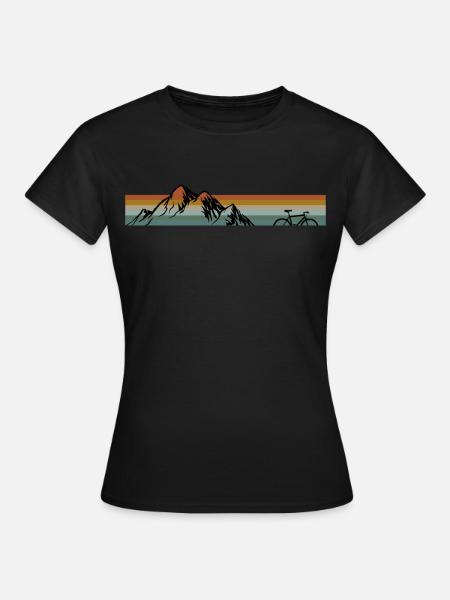 Mountain und MTB - Frauen T-Shirt - Schwarz