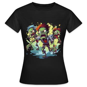 Zombie Apokalypse Halloween Zombiejäger Untote - Frauen T-Shirt - Schwarz - Vorne - AI Model Female 172 dark (172cm)