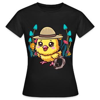 animaux mignons poussin wild west enfants enfant - T-shirt Femme - noir - Devant - AI Model Female 172 dark (172cm)