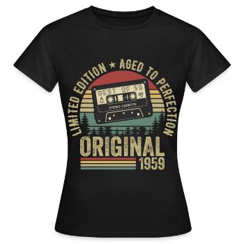 1959 Jahrgang Vintage 1959 Geburtstag 1959 Retro - Frauen T-Shirt - Schwarz - Vorne - AI Model Female 172 dark (172cm)