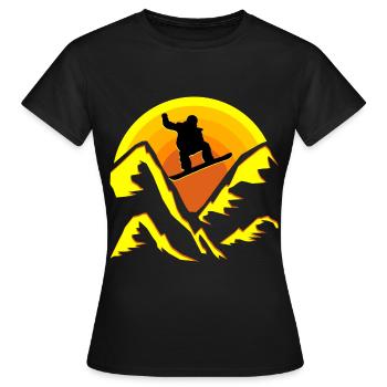 Snowboard Wintersport Downhill Snow Montagnes Piste - T-shirt Femme - noir - Devant - AI Model Female 172 dark (172cm)