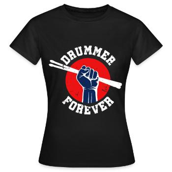 Drum Drummer Musical Instrument Band drumming - Women's T-Shirt - black - Front - AI Model Female 172 dark (172cm)