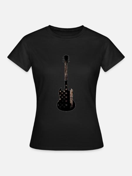 Guitar guitarist hard rock metal band rock n roll - Women's T-Shirt - black