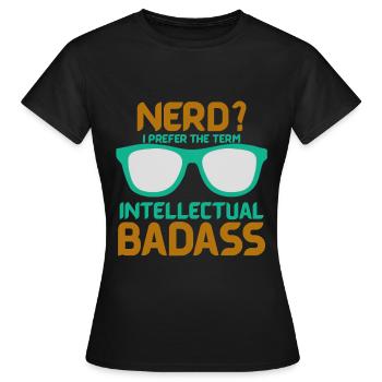 Nerd - Women's T-Shirt - black - Front - AI Model Female 172 dark (172cm)