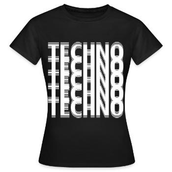 Techno - T-shirt Femme - noir - Devant - AI Model Female 172 dark (172cm)