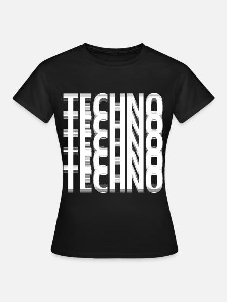 Techno - Frauen T-Shirt - Schwarz