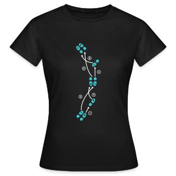 Walzer Schrittfolge für Männer - Frauen T-Shirt - Schwarz - Vorne - AI Model Female 172 dark (172cm)