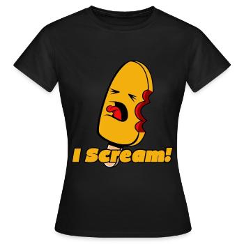 Glace - I Scream - T-shirt Femme - noir - Devant - AI Model Female 172 dark (172cm)