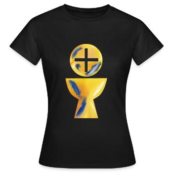Jesus, Christ, God, Faith, Church, Christian - Women's T-Shirt - black - Front - AI Model Female 172 dark (172cm)