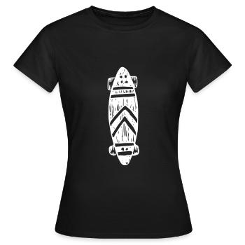T-shirt longboard | Bestseller | - T-shirt Femme - noir - Devant - AI Model Female 172 dark (172cm)