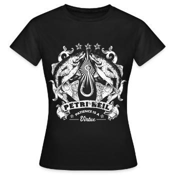 Petri Heil pêcheur pêcheur design - T-shirt Femme - noir - Devant - AI Model Female 172 dark (172cm)